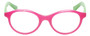 Front View of Eyebobs Soft Kitty Designer Reading Eye Glasses with Single Vision Prescription Rx Lenses in Pink Crystal Green Ladies Cateye Full Rim Acetate 48 mm