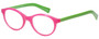 Profile View of Eyebobs Soft Kitty Designer Progressive Lens Prescription Rx Eyeglasses in Pink Crystal Green Ladies Cateye Full Rim Acetate 48 mm