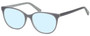 Profile View of Eyebobs Sweetie Designer Blue Light Blocking Eyeglasses in Silver Grey Ladies Cateye Full Rim Acetate 54 mm