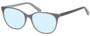 Profile View of Eyebobs Sweetie Designer Progressive Lens Blue Light Blocking Eyeglasses in Silver Grey Ladies Cateye Full Rim Acetate 54 mm