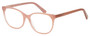 Profile View of Eyebobs Sweetie Designer Reading Eye Glasses with Custom Cut Powered Lenses in Pink Crystal Blush Ladies Cateye Full Rim Acetate 54 mm