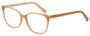 Profile View of Eyebobs Sweetie Designer Reading Eye Glasses with Custom Cut Powered Lenses in Tan Taupe Brown Ladies Cateye Full Rim Acetate 54 mm