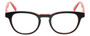 Front View of Eyebobs Take A Stand Designer Reading Eye Glasses with Custom Left and Right Powered Lenses in Black Layer Red Ladies Cateye Full Rim Acetate 47 mm