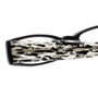 Close Up View of Eyebobs Thick Eye Designer Reading Glasses Gloss Black Mosaic Crystal White 50mm