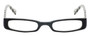 Front View of Eyebobs Thick Eye Designer Reading Eye Glasses with Custom Left and Right Powered Lenses in Gloss Black Mosaic Crystal White Ladies Rectangle Full Rim Acetate 50 mm