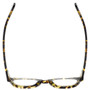 Top View of Eyebobs Total Wit Designer Reading Eye Glasses with Prescription Progressive Rx Lenses in Tortoise Havana Brown Light Gold Crystal Unisex Round Full Rim Acetate 46 mm