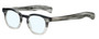 Profile View of Eyebobs Total Wit Designer Progressive Lens Blue Light Blocking Eyeglasses in Grey Marble Fade Crystal Unisex Round Full Rim Acetate 46 mm