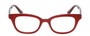 Front View of Eyebobs Touche Women Cateye Reading Glasses Ruby Red Glitter Layer Burgundy 48mm