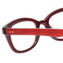 Close Up View of Eyebobs Touche Women Cateye Reading Glasses Ruby Red Glitter Layer Burgundy 48mm
