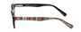 Side View of Eyebobs TV Party Designer Reading Eye Glasses with Prescription Progressive Rx Lenses in Gloss Black Tribal Stripes Unisex Round Full Rim Acetate 44 mm