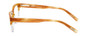 Side View of Eyebobs Waylaid Designer Reading Eye Glasses with Custom Left and Right Powered Lenses in Amber Brown Horn Marble Fade Crystal Ladies Round Full Rim Acetate 46 mm