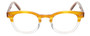 Front View of Eyebobs Waylaid Designer Reading Eye Glasses with Prescription Bi-Focal Rx Lenses in Amber Brown Horn Marble Fade Crystal Ladies Round Full Rim Acetate 46 mm
