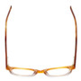 Top View of Eyebobs Waylaid Designer Reading Eye Glasses with Prescription Progressive Rx Lenses in Amber Brown Horn Marble Fade Crystal Ladies Round Full Rim Acetate 46 mm