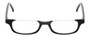Front View of Eyebobs What Inheritance Designer Reading Eye Glasses with Single Vision Prescription Rx Lenses in Gloss Black Unisex Rectangle Semi-Rimless Acetate 47 mm
