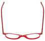 Top View of Eyebobs Barbee Q Designer Reading Eye Glasses with Single Vision Prescription Rx Lenses in Gloss Red Ladies Cateye Full Rim Acetate 50 mm