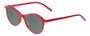 Profile View of Eyebobs Barbee Q Designer Polarized Sunglasses with Custom Cut Smoke Grey Lenses in Gloss Red Ladies Cateye Full Rim Acetate 50 mm