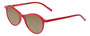 Profile View of Eyebobs Barbee Q Designer Polarized Reading Sunglasses with Custom Cut Powered Amber Brown Lenses in Gloss Red Ladies Cateye Full Rim Acetate 50 mm