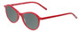 Profile View of Eyebobs Barbee Q Designer Polarized Reading Sunglasses with Custom Cut Powered Smoke Grey Lenses in Gloss Red Ladies Cateye Full Rim Acetate 50 mm