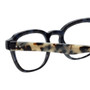 Close Up View of Eyebobs Bench Mark Ladies Cateye Reading Glasses in Black Brown Tort Havana 46mm