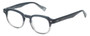 Profile View of Eyebobs Bench Mark Designer Bi-Focal Prescription Rx Eyeglasses in Grey Fade Crystal Stripe Ladies Cateye Full Rim Acetate 46 mm