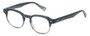 Profile View of Eyebobs Bench Mark Designer Progressive Lens Prescription Rx Eyeglasses in Grey Fade Crystal Stripe Ladies Cateye Full Rim Acetate 46 mm