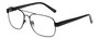 Profile View of Eyebobs Big Ball Designer Reading Eye Glasses with Custom Cut Powered Lenses in Gun Metal Black Unisex Pilot Full Rim Metal 56 mm