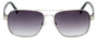 Front View of Eyebobs Big Ball Pilot Sunglasses Gun Metal Silver w/Smoke Grey Gradient 56 mm