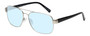 Profile View of Eyebobs Big Ball Designer Blue Light Blocking Eyeglasses in Gun Metal Silver Unisex Pilot Full Rim Metal 56 mm