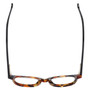 Top View of Eyebobs Bitty Witty Designer Reading Eye Glasses with Single Vision Prescription Rx Lenses in Tortoise Havana Brown Gold Ladies Round Full Rim Acetate 42 mm
