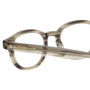 Close Up View of Eyebobs Bitty Witty Designer Reading Eye Glasses with Single Vision Prescription Rx Lenses in Amber Brown Crystal Marble Ladies Round Full Rim Acetate 42 mm