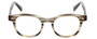 Front View of Eyebobs Bitty Witty Designer Reading Eye Glasses with Prescription Bi-Focal Rx Lenses in Amber Brown Crystal Marble Ladies Round Full Rim Acetate 42 mm
