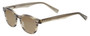 Profile View of Eyebobs Bitty Witty Designer Polarized Reading Sunglasses with Custom Cut Powered Amber Brown Lenses in Amber Brown Crystal Marble Ladies Round Full Rim Acetate 42 mm