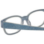 Close Up View of Eyebobs Bossy Designer Reading Eye Glasses with Single Vision Prescription Rx Lenses in Blue Jean Unisex Square Full Rim Acetate 51 mm