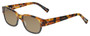 Profile View of Eyebobs Bossy Designer Polarized Sunglasses with Custom Cut Amber Brown Lenses in Tortoise Havana Brown Gold Black Unisex Square Full Rim Acetate 51 mm