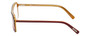 Side View of Eyebobs Buzzed Designer Reading Glasses Burgundy Red Layer Orange Crystal 52 mm