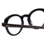 Close Up View of Eyebobs Cabaret Designer Reading Eye Glasses with Custom Left and Right Powered Lenses in Black Brown Crystal Diamond Ladies Round Full Rim Acetate 40 mm