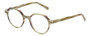 Profile View of Eyebobs Cheap Therapy Round Reading Glasses in Green White Gold Marble Horn 45mm