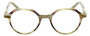 Front View of Eyebobs Cheap Therapy Round Reading Glasses in Green White Gold Marble Horn 45mm