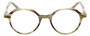 Front View of Eyebobs Cheap Therapy Designer Reading Eye Glasses with Custom Left and Right Powered Lenses in Green White Gold Marble Horn Unisex Round Full Rim Acetate 45 mm