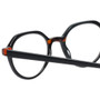 Close Up View of Eyebobs Cheap Therapy Round Designer Reading Glasses Black Red Tort Havana 45 mm
