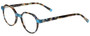 Profile View of Eyebobs Cheap Therapy Designer Bi-Focal Prescription Rx Eyeglasses in Blue Brown Grey Tortoise Havana Unisex Round Full Rim Acetate 45 mm