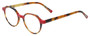 Profile View of Eyebobs Cheap Therapy Ladies Designer Reading Glasses Brown Red Gold Tort 45 mm