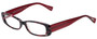 Profile View of Eyebobs Co Conspirator Designer Reading Eye Glasses with Custom Cut Powered Lenses in Black Red Pink Tortoise Havana Ladies Rectangle Full Rim Acetate 51 mm