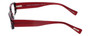 Side View of Eyebobs Co Conspirator Designer Reading Eye Glasses with Custom Left and Right Powered Lenses in Black Red Pink Tortoise Havana Ladies Rectangle Full Rim Acetate 51 mm