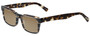 Profile View of Eyebobs Fare N Square Designer Polarized Sunglasses with Custom Cut Amber Brown Lenses in Brown Tortoise Marble White Stripe Unisex Square Full Rim Acetate 51 mm