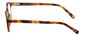 Side View of Eyebobs Firecracker Designer Reading Eye Glasses with Custom Left and Right Powered Lenses in Matte Tortoise Brown Gold Orange Black Ladies Square Full Rim Acetate 47 mm