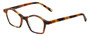 Profile View of Eyebobs Firecracker Designer Single Vision Prescription Rx Eyeglasses in Matte Tortoise Brown Gold Orange Black Ladies Square Full Rim Acetate 47 mm