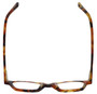 Top View of Eyebobs Firecracker Designer Reading Eye Glasses with Prescription Progressive Rx Lenses in Matte Tortoise Brown Gold Orange Black Ladies Square Full Rim Acetate 47 mm