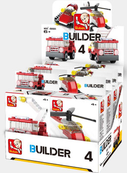 B0593 BUILDER FIRE 4 MIXED DESIGNS SOLD AS A DISPLAY OF 8 