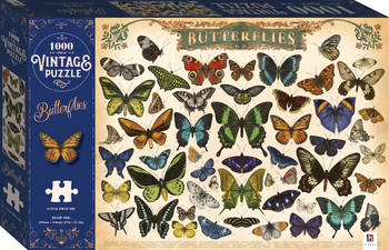 1000-piece Vintage Puzzle: Butterflies 1000-piece Vintage Puzzle: Butterflies